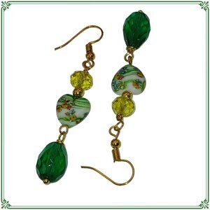 Spring Time is Here Heart Shape Earrings Handcrafted